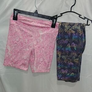 Pink Floral and Multicolor Butterfly Kids Shorts